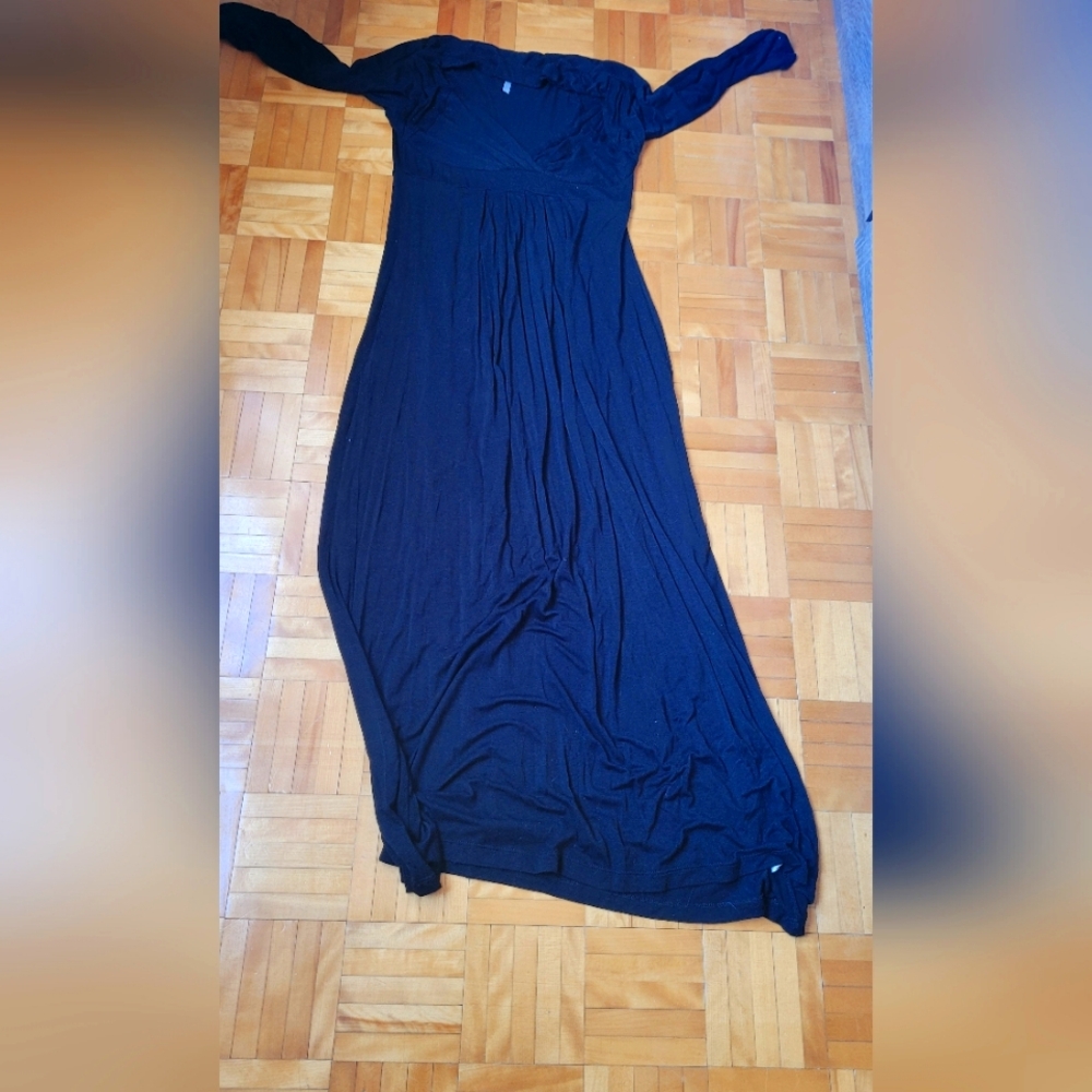 Blue Ruched Trumpet Maxi Dress for Casual Occasions
